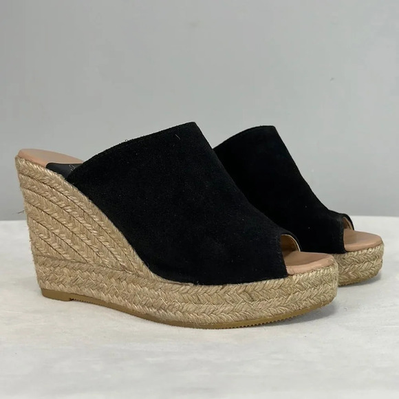 Gaimo Women’s Soft Leather and Black Suede Espadrille Wedge Heels size 36 - Picture 2 of 9